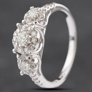 Pre-Owned 14ct White Gold 0.70ct Brilliant Cut Diamond Triple Cluster Ring 4312235 Pre-Owned 14ct White Gold 0.70ct Brilliant Cut Diamond Triple Cluster Ring 4312235