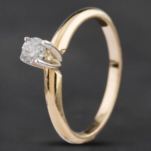 Pre-Owned 14ct Yellow Gold 0.15ct Brilliant Cut Diamond Solitaire Ring 4312370 Pre-Owned 14ct Yellow Gold 0.15ct Brilliant Cut Diamond Solitaire Ring 4312370