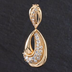 Pre-Owned 14ct Yellow Gold 1.0ct Brilliant Cut Diamond Teardrop Swirl Loose Pendant 4314035 Pre-Owned 14ct Yellow Gold 1.0ct Brilliant Cut Diamond Teardrop Swirl Loose Pendant 4314035