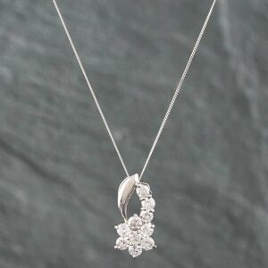 Pre-Owned Platinum 1.00ct Diamond Cluster Pendant & 18 Inch Curb Chain 43141044 Pre-Owned Platinum 1.00ct Diamond Cluster Pendant & 18 Inch Curb Chain 43141044