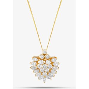 Pre-Owned 18ct Yellow Gold 2.93ct Brilliant & Pear Cut Diamond Cluster Pendant & 18 Inch Curb Chain 43141046 Pre-Owned 18ct Yellow Gold 2.93ct Brilliant & Pear Cut Diamond Cluster Pendant & 18 Inch Curb Chain 43141046