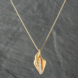 Pre-Owned 9ct Yellow Gold 0.50ct Brilliant Cut Diamond Graduated Pendant & 16 Inch Snake Chain 43141138 Pre-Owned 9ct Yellow Gold 0.50ct Brilliant Cut Diamond Graduated Pendant & 16 Inch Snake Chain 43141138