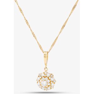 Pre-Owned 18ct Yellow Gold 1.52ct Brilliant Cut Diamond Multi Tier Cluster Pendant & 24 Inch Curb Chain 43141142 Pre-Owned 18ct Yellow Gold 1.52ct Brilliant Cut Diamond Multi Tier Cluster Pendant & 24 Inch Curb Chain 43141142