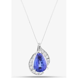 Pre-Owned Platinum 4.91ct Tanzanite & 0.27ct Brilliant Cut Diamond Pear Shape Pendant & 18 Inch Curb Chain 43141146 Pre-Owned Platinum 4.91ct Tanzanite & 0.27ct Brilliant Cut Diamond Pear Shape Pendant & 18 Inch Curb Chain 43141146