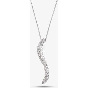Pre-Owned 18ct White Gold 1.00ct Brilliant Cut Diamond Pendant & 18 Inch Box Chain 4314114 Pre-Owned 18ct White Gold 1.00ct Brilliant Cut Diamond Pendant & 18 Inch Box Chain 4314114
