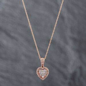 Pre-Owned 9ct Two Colour Gold 0.25ct Brilliant Cut Diamond Halo Heart Pendant & 18 Inch Prince Of Wales Chain 43141160 Pre-Owned 9ct Two Colour Gold 0.25ct Brilliant Cut Diamond Halo Heart Pendant & 18 Inch Prince Of Wales Chain 43141160