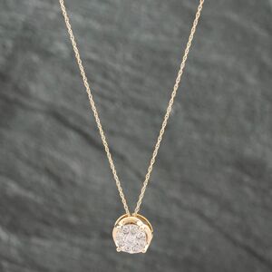 Pre-Owned 9ct Two Colour Gold 0.25ct Brilliant Cut Diamond Cluster Pendant & 18 Inch Prince Of Wales Chain 43141161 Pre-Owned 9ct Two Colour Gold 0.25ct Brilliant Cut Diamond Cluster Pendant & 18 Inch Prince Of Wales Chain 43141161