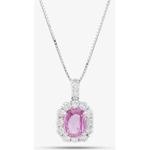 Pre-Owned Platinum Certificated 1.83ct Pink Oval Cut Sapphire & 0.93ct Brilliant Cut Diamond Pendant & 18 Inch Box Chain 43141167 Pre-Owned Platinum Certificated 1.83ct Pink Oval Cut Sapphire & 0.93ct Brilliant Cut Diamond Pendant & 18 Inch Box Chain 43141167
