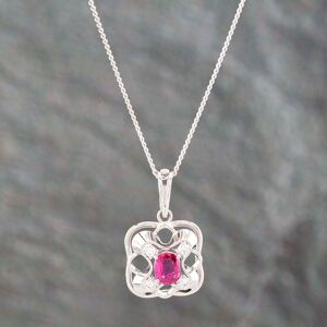 Pre-Owned Platinum 0.38ct Ruby & 0.08ct Brilliant Cut Diamond Oval Pendant & 18 Inch Curb Chain 43141185 Pre-Owned Platinum 0.38ct Ruby & 0.08ct Brilliant Cut Diamond Oval Pendant & 18 Inch Curb Chain 43141185