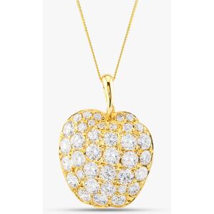Pre-Owned 18ct Yellow Gold 2.10ct Brilliant Cut Diamond Apple Shape Cluster Pendant & 18 Inch Curb Chain 43141187 Pre-Owned 18ct Yellow Gold 2.10ct Brilliant Cut Diamond Apple Shape Cluster Pendant & 18 Inch Curb Chain 43141187
