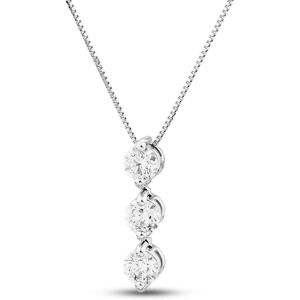 Pre-Owned Platinum 1.00ct Brilliant Cut Diamond Three Stone Pendant & 18 Inch Box Chain 43141202 Pre-Owned Platinum 1.00ct Brilliant Cut Diamond Three Stone Pendant & 18 Inch Box Chain 43141202