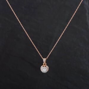 Pre-Owned 9ct Rose Gold 0.24ct Brilliant Cut Diamond Round Stone Set Pendant & 18 Inch Prince Of Wales Chain 4314120 Pre-Owned 9ct Rose Gold 0.24ct Brilliant Cut Diamond Round Stone Set Pendant & 18 Inch Prince Of Wales Chain 4314120