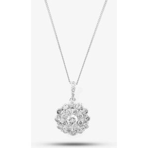 Pre-Owned 9ct White Gold 1.00ct Diamond Cluster Pendant & 18 Inch Curb Chain 4314171 Pre-Owned 9ct White Gold 1.00ct Diamond Cluster Pendant & 18 Inch Curb Chain 4314171
