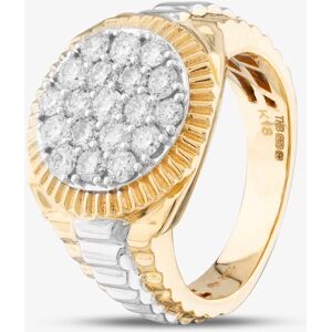 Pre-Owned 18ct Two Colour Gold 1.52ct Brilliant Cut Diamond Round Pave Set Gents Signet Ring 43151009 Pre-Owned 18ct Two Colour Gold 1.52ct Brilliant Cut Diamond Round Pave Set Gents Signet Ring 43151009