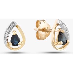 Pre-Owned 9ct Yellow Gold 0.12ct Sapphire & 0.05ct Brilliant Cut Diamond Pear Shaped Stud Earrings 43170028 Pre-Owned 9ct Yellow Gold 0.12ct Sapphire & 0.05ct Brilliant Cut Diamond Pear Shaped Stud Earrings 43170028