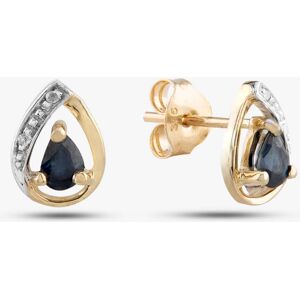 Pre-Owned 9ct Yellow Gold 0.12ct Sapphire & 0.05ct Brilliant Cut Diamond Pear Shaped Stud Earrings 43170029 Pre-Owned 9ct Yellow Gold 0.12ct Sapphire & 0.05ct Brilliant Cut Diamond Pear Shaped Stud Earrings 43170029