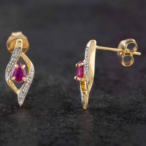 Pre-Owned 9ct Yellow Gold 0.14ct Ruby & 0.15ct Brilliant Cut Diamond Stud Earrings 43170061 Pre-Owned 9ct Yellow Gold 0.14ct Ruby & 0.15ct Brilliant Cut Diamond Stud Earrings 43170061