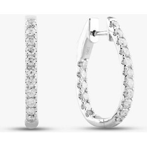 Pre-Owned 14ct White Gold 1.10ct Brilliant Cut Diamond Oval Hoop Earrings 43170125 Pre-Owned 14ct White Gold 1.10ct Brilliant Cut Diamond Oval Hoop Earrings 43170125