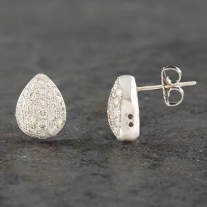 Pre-Owned 18ct White Gold 1.00ct Brilliant Cut Diamond Pear Shaped Pave Stud Earrings 43171002 Pre-Owned 18ct White Gold 1.00ct Brilliant Cut Diamond Pear Shaped Pave Stud Earrings 43171002