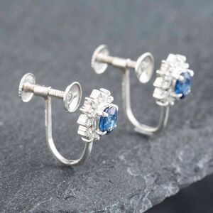 Pre-Owned Platinum Oval Cut Sapphire & Brilliant Cut Diamond Stud Earrings 43171037 Pre-Owned Platinum Oval Cut Sapphire & Brilliant Cut Diamond Stud Earrings 43171037
