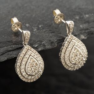 Pre-Owned 9ct White Gold 1.00ct Brilliant Cut Diamond Pear Shaped Dropper Earrings 43171042 Pre-Owned 9ct White Gold 1.00ct Brilliant Cut Diamond Pear Shaped Dropper Earrings 43171042