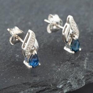 Pre-Owned White Gold 0.52ct Pear Shaped Sapphire & Diamond Stud Earrings 43171055 Pre-Owned White Gold 0.52ct Pear Shaped Sapphire & Diamond Stud Earrings 43171055