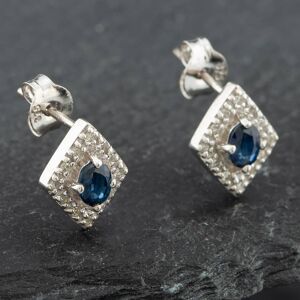 Pre-Owned White Gold 0.45ct Sapphire & 0.08ct Diamond Marquise Shaped Stud Earrings 43171076 Pre-Owned White Gold 0.45ct Sapphire & 0.08ct Diamond Marquise Shaped Stud Earrings 43171076