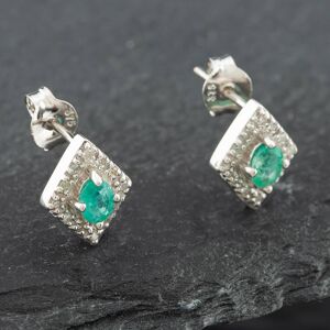 Pre-Owned White Gold 0.50ct Emerald & 0.08ct Diamond Marquise Shaped Stud Earrings 43171078 Pre-Owned White Gold 0.50ct Emerald & 0.08ct Diamond Marquise Shaped Stud Earrings 43171078