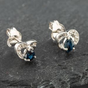 Pre-Owned White Gold 0.38ct Pear Cut Sapphire & Diamond Heart Stud Earrings 43171091 Pre-Owned White Gold 0.38ct Pear Cut Sapphire & Diamond Heart Stud Earrings 43171091