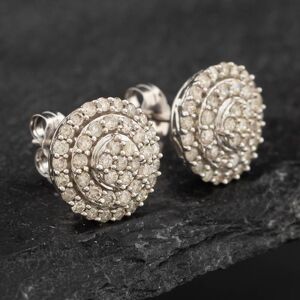 Pre-Owned 14ct White Gold 1.00ct Brilliant Cut Diamond Cluster Stud Earrings 43171146 Pre-Owned 14ct White Gold 1.00ct Brilliant Cut Diamond Cluster Stud Earrings 43171146