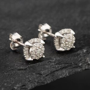 Pre-Owned 14ct White Gold 0.50ct Brilliant Cut Diamond Halo Stud Earrings 43171147 Pre-Owned 14ct White Gold 0.50ct Brilliant Cut Diamond Halo Stud Earrings 43171147