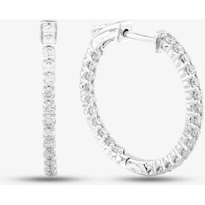 Pre-Owned 14ct White Gold 24mm 1.25ct Brilliant Cut Diamond Hoop Earrings 43171148 Pre-Owned 14ct White Gold 24mm 1.25ct Brilliant Cut Diamond Hoop Earrings 43171148