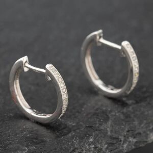 Pre-Owned 14ct White Gold 11mm 0.15ct Brilliant Cut Diamond Hoop Earrings 43171154 Pre-Owned 14ct White Gold 11mm 0.15ct Brilliant Cut Diamond Hoop Earrings 43171154