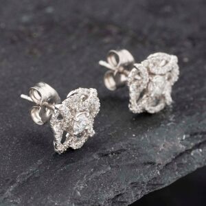 Pre-Owned 14ct White Gold 0.50ct Brilliant Cut Diamond Ornate Cluster Stud Earrings 43171218 Pre-Owned 14ct White Gold 0.50ct Brilliant Cut Diamond Ornate Cluster Stud Earrings 43171218