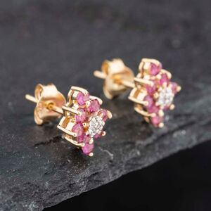 Pre-Owned 9ct Yellow Gold 0.74ct Ruby & Diamond Marquise Shape Cluster 9mm Stud Earrings 43171245 Pre-Owned 9ct Yellow Gold 0.74ct Ruby & Diamond Marquise Shape Cluster 9mm Stud Earrings 43171245