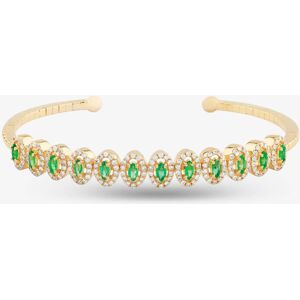 Pre-Owned 18ct Yellow Gold Emerald & Brilliant Cut Diamond Flexible 15cm Torque Bangle 4321007 Pre-Owned 18ct Yellow Gold Emerald & Brilliant Cut Diamond Flexible 15cm Torque Bangle 4321007