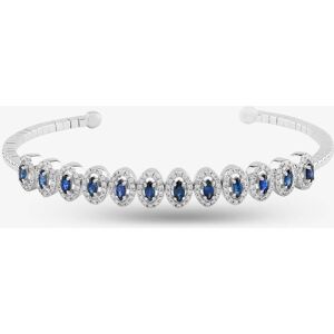 Pre-Owned 18ct White Gold Sapphire & Brilliant Cut Diamond Flexible 15cm Torque Bangle 4321008 Pre-Owned 18ct White Gold Sapphire & Brilliant Cut Diamond Flexible 15cm Torque Bangle 4321008