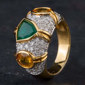 Pre-Owned 18ct Yellow Gold 3.50ct Multi Stone & 1.30ct Brilliant Cut Diamond Pave Ring 4328136 Pre-Owned 18ct Yellow Gold 3.50ct Multi Stone & 1.30ct Brilliant Cut Diamond Pave Ring 4328136