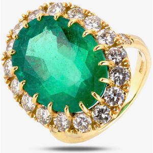 Pre-Owned 18ct Yellow Gold 12.00ct Emerald & Diamond Cluster Ring 4328167 Pre-Owned 18ct Yellow Gold 12.00ct Emerald & Diamond Cluster Ring 4328167