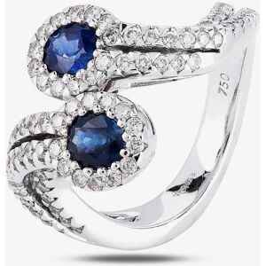 Pre-Owned 18ct White Gold 1.00ct Sapphire & 0.80ct Diamond Twist Ring 4328395 Pre-Owned 18ct White Gold 1.00ct Sapphire & 0.80ct Diamond Twist Ring 4328395