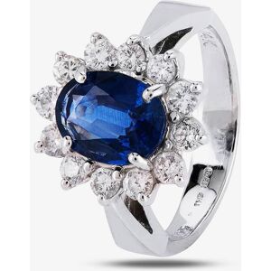 Pre-Owned 14ct White Gold 1.90ct Sapphire & 0.50ct Diamond Cluster Ring 4328396 Pre-Owned 14ct White Gold 1.90ct Sapphire & 0.50ct Diamond Cluster Ring 4328396