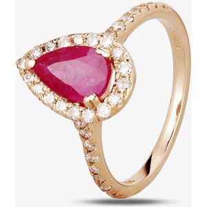 Pre-Owned 14ct Rose Gold 1.30ct Pear Shaped Ruby & 0.40ct Diamond Cluster Ring 4335019 Pre-Owned 14ct Rose Gold 1.30ct Pear Shaped Ruby & 0.40ct Diamond Cluster Ring 4335019