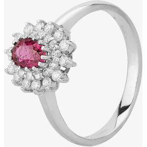 Pre-Owned 14ct White Gold 0.60ct Ruby & 0.30ct Diamond Cluster Ring 4335048 Pre-Owned 14ct White Gold 0.60ct Ruby & 0.30ct Diamond Cluster Ring 4335048