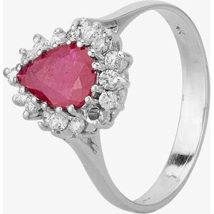 Pre-Owned 14ct White Gold 0.80ct Ruby & 0.25ct Diamond Pear Shaped Halo Ring 4335057 Pre-Owned 14ct White Gold 0.80ct Ruby & 0.25ct Diamond Pear Shaped Halo Ring 4335057