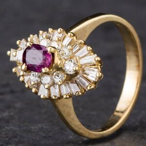 Pre-Owned 14ct Yellow Gold 0.42ct Ruby & 0.92ct Diamond Multi-Tiered Cluster Ring 4335129 Pre-Owned 14ct Yellow Gold 0.42ct Ruby & 0.92ct Diamond Multi-Tiered Cluster Ring 4335129
