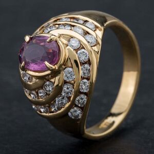 Pre-Owned 18ct Yellow Gold 1.06ct Ruby & Square 0.90ct Diamond Dress Ring 4335159 Pre-Owned 18ct Yellow Gold 1.06ct Ruby & Square 0.90ct Diamond Dress Ring 4335159