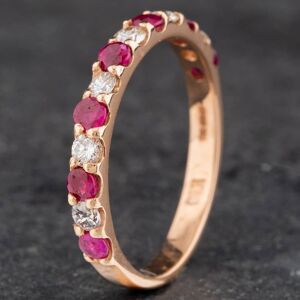 Pre-Owned 9ct Rose Gold 0.50ct Ruby & 0.36ct Diamond Half Eternity Ring 4335170 Pre-Owned 9ct Rose Gold 0.50ct Ruby & 0.36ct Diamond Half Eternity Ring 4335170