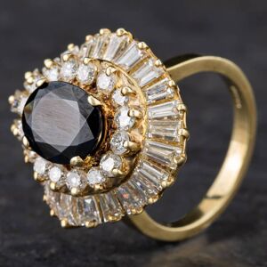 Pre-Owned 14ct Yellow Gold 2.38ct Sapphire & 3.31ct Diamond Multi Cut Ballerina Design Cluster Ring 4336010 Pre-Owned 14ct Yellow Gold 2.38ct Sapphire & 3.31ct Diamond Multi Cut Ballerina Design Cluster Ring 4336010