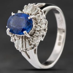 Pre-Owned Platinum 1.57ct Sapphire & 0.33ct Diamond Multi Cut Cluster Ring 4336050 Pre-Owned Platinum 1.57ct Sapphire & 0.33ct Diamond Multi Cut Cluster Ring 4336050