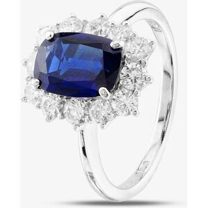 Pre-Owned Platinum 2.01ct Oval Cut Sapphire & 0.78ct Brilliant Cut Diamond Cluster Ring 43361061 Pre-Owned Platinum 2.01ct Oval Cut Sapphire & 0.78ct Brilliant Cut Diamond Cluster Ring 43361061